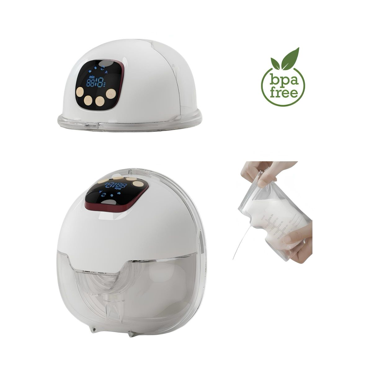 LUBABYCAS - Extractor De Leche Eléctrico Portátil W210 LuBabycas