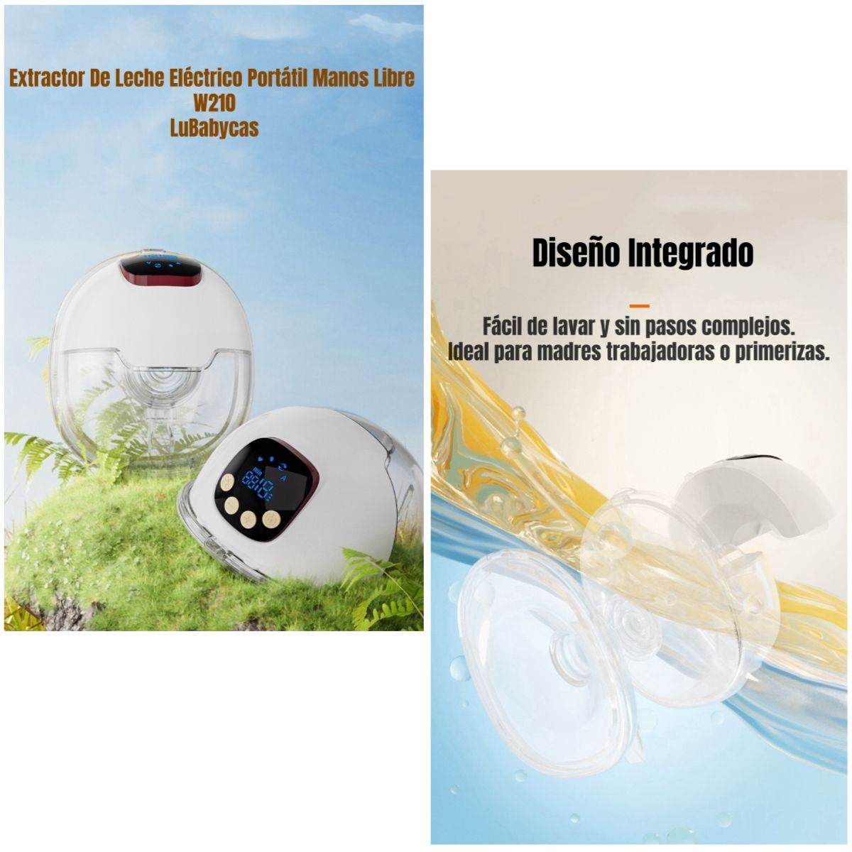 LUBABYCAS - Extractor De Leche Eléctrico Portátil W210 LuBabycas