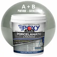 EPOXY - PORCELANATO LIQUIDO PREMIUM - KIT TINETA 14 KILOS - GRIS PIEDRA RAL 7030