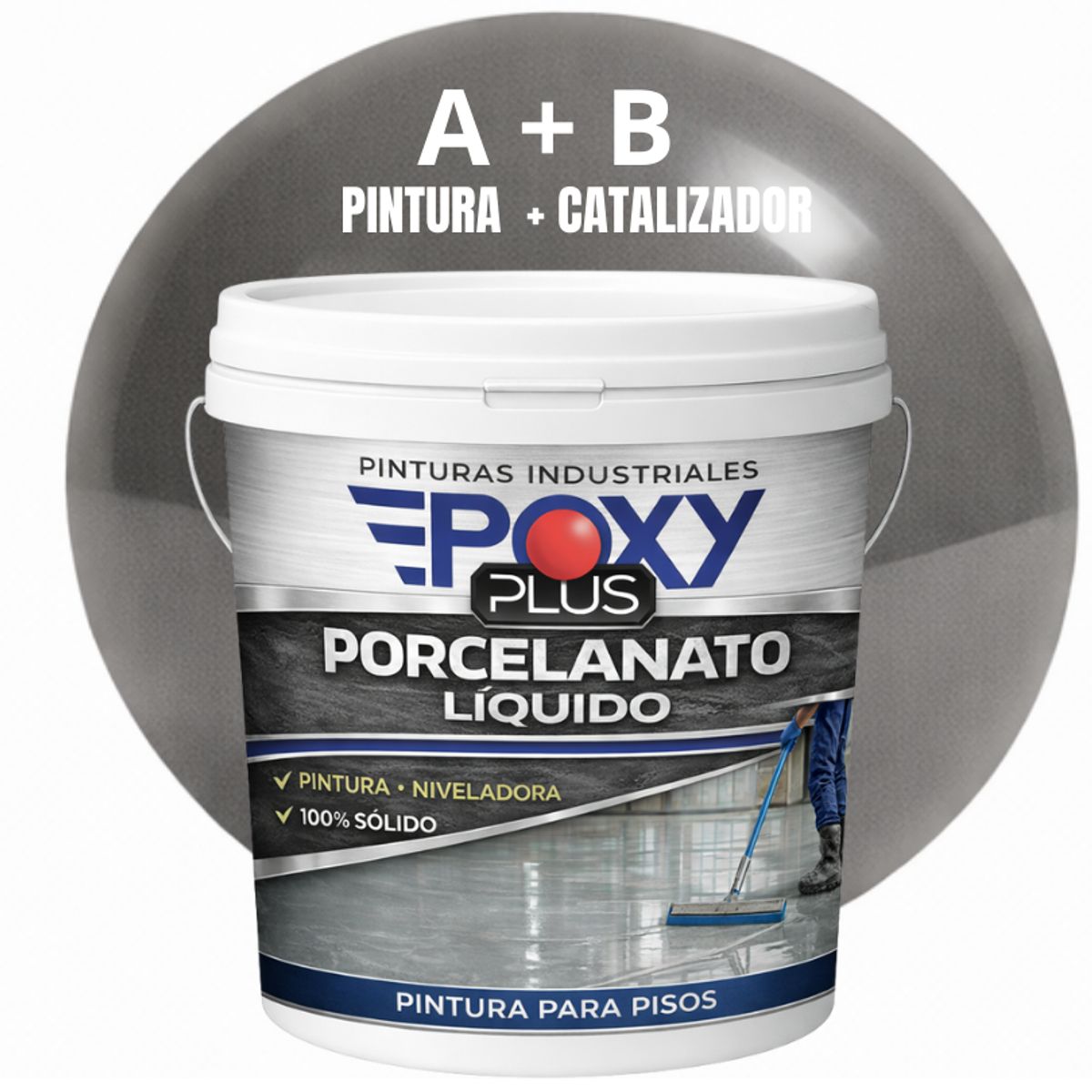 EPOXY - PORCELANATO LIQUIDO PREMIUM - KIT TINETA 14 KILOS - GRIS CUARZO RAL 7039