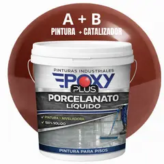 EPOXY - PORCELANATO LIQUIDO PREMIUM - KIT TINETA 14 KILOS - MARRÓN SEÑAL RAL 8002