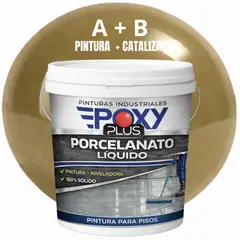 EPOXY - PORCELANATO LIQUIDO PREMIUM - KIT TINETA 14 KILOS - MARRÓN VERDOSO RAL 8000