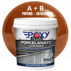 EPOXY - PORCELANATO LIQUIDO PREMIUM - KIT TINETA 14 KILOS - MARRÓN ARCILLA RAL 8005
