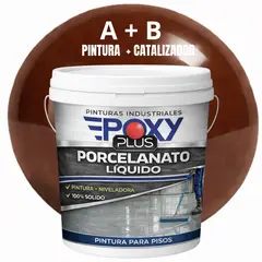 EPOXY - PORCELANATO LIQUIDO PREMIUM - KIT TINETA 14 KILOS - MARRÓN NUEZ RAL 8011