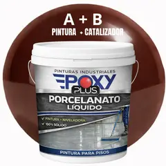 EPOXY - PORCELANATO LIQUIDO PREMIUM - KIT TINETA 14 KILOS - MARRÓN CAOBA RAL 8016