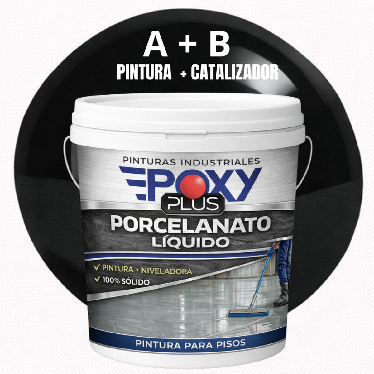 PORCELANATO LIQUIDO PREMIUM - KIT TINETA 14 KILOS - NEGRO GRAFITO RAL 9011, marca EPOXY - Foto Principal