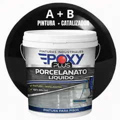 EPOXY - PORCELANATO LIQUIDO PREMIUM - KIT TINETA 14 KILOS - NEGRO GRAFITO RAL 9011