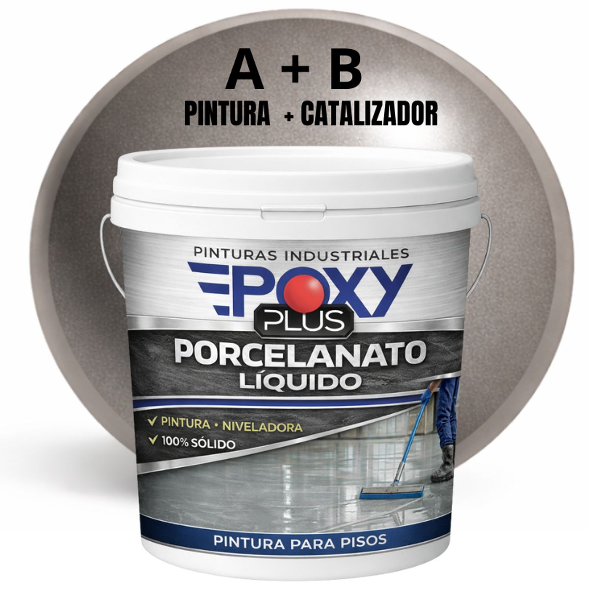 PORCELANATO LIQUIDO PREMIUM - KIT TINETA 14 KILOS - GRIS ALUMINIO RAL 9007, marca EPOXY - Foto Principal