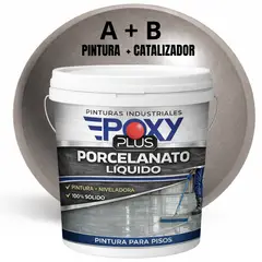 EPOXY - PORCELANATO LIQUIDO PREMIUM - KIT TINETA 14 KILOS - GRIS ALUMINIO RAL 9007