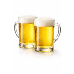 GENERICO - 2 Vasos Cervecero Vidrio Asa Mug Transparente Grueso 670ml