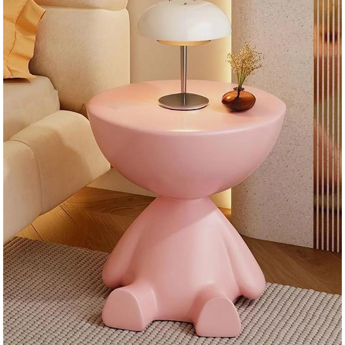 GENERICO - MESA DE ARRIMO EL GUARDIAR SENTADO ESCULTURAL ROSA