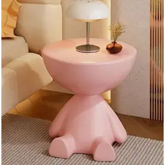 GENERICO - MESA DE ARRIMO EL GUARDIAR SENTADO ESCULTURAL ROSA