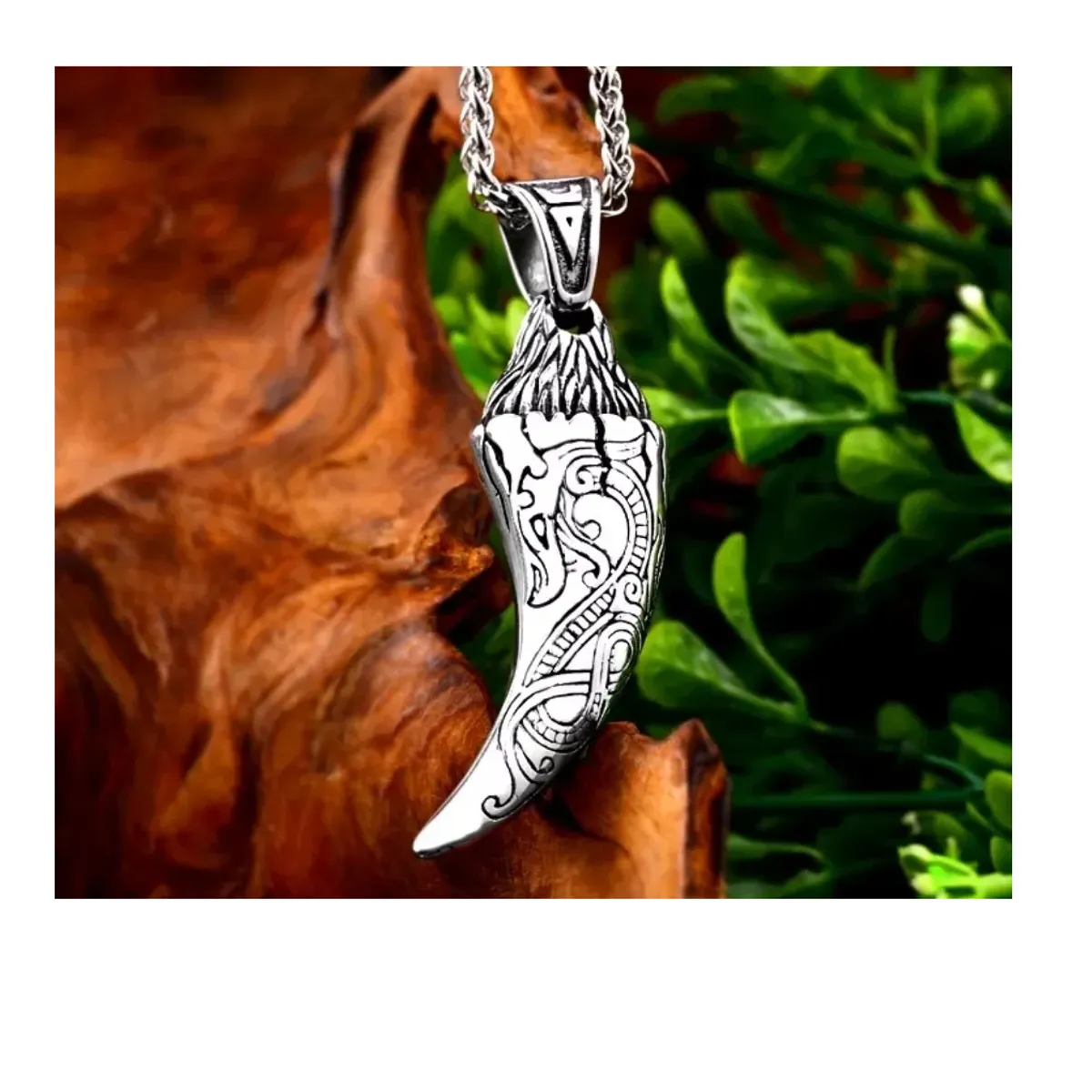 GENERICO - Collar Vikingo Colmillo Lobo Hombre Moda 2019