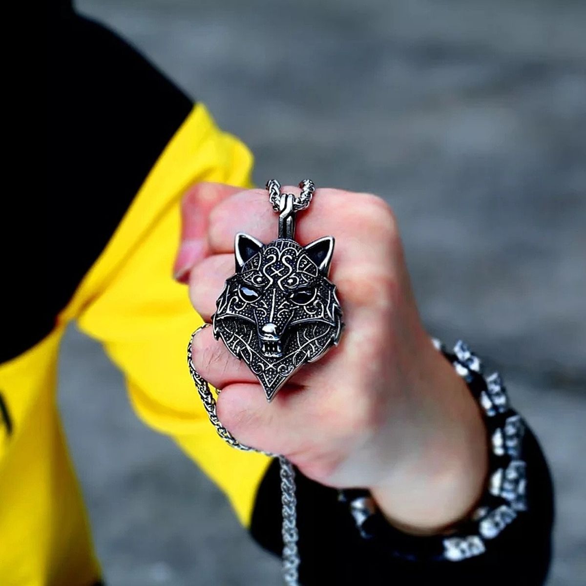 GENERICO - Collar Caballeros Lobo Nordico Vikingo Hombre Moda 2019