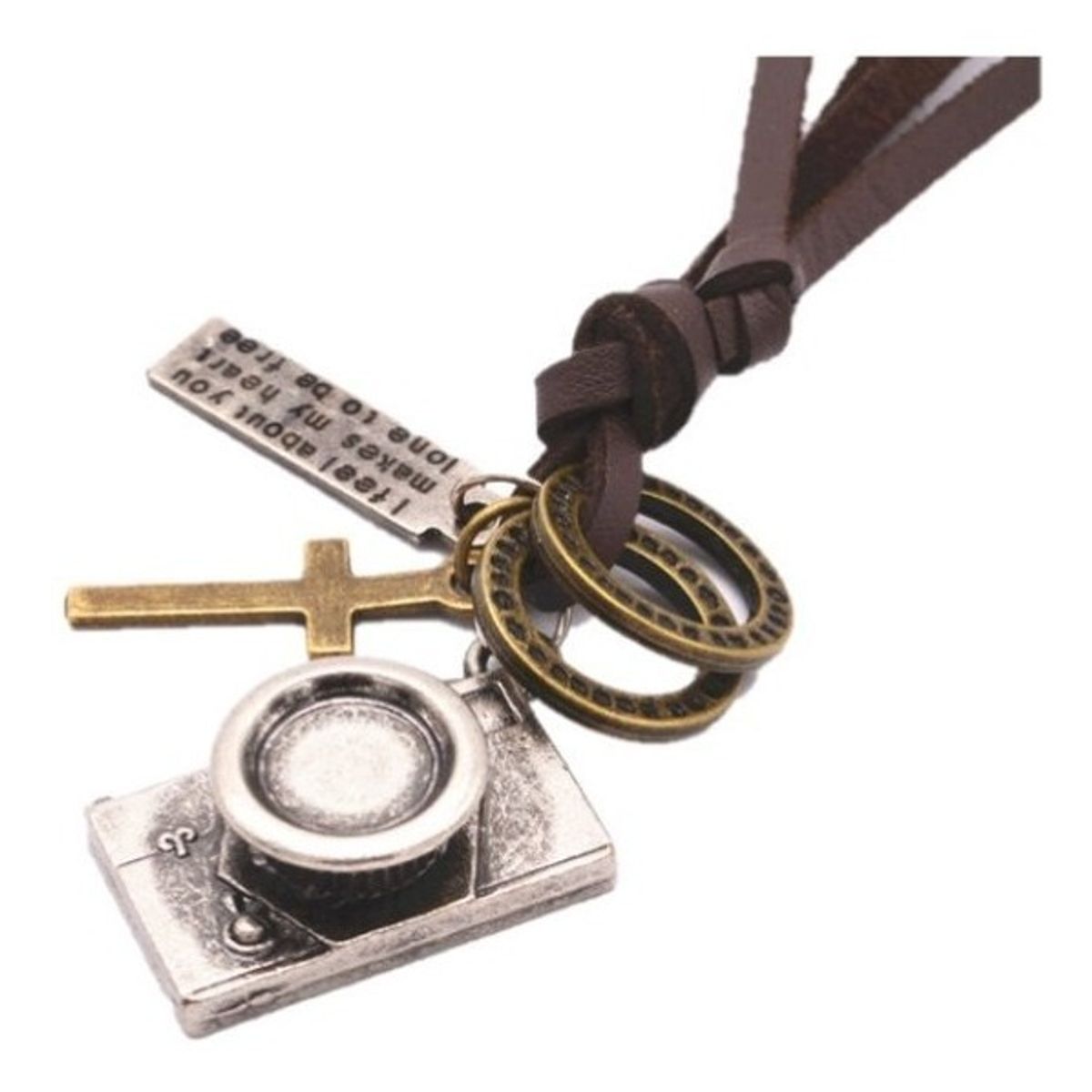 GENERICO - Collar De Cuero Camara Fotografica Hombre Mujer Moda