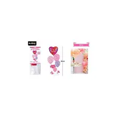 GENERICO - Set de globos con base te amo rosado 5pcs