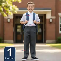 UTILISIMO - Pantalón Escolar Colegio Clásico Niño Gris