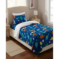 GENERICO - Juego de Sabanas de verano Dinosaurio niño Infantil 1 plaza MAS 1 ALMOHADA