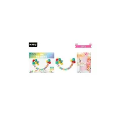 GENERICO - Set de globos látex y guirnalda multicolor 32pcs