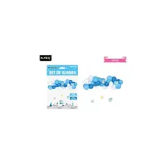 GENERICO - Arco de globos látex celeste para baby shower con colgantes 34pcs
