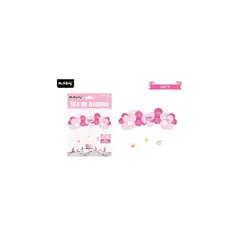 GENERICO - Arco de globos látex rosa para baby shower con colgantes 34pcs