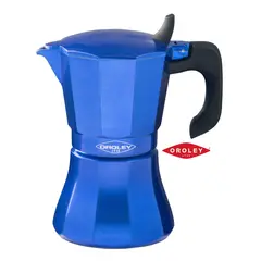 OROLEY - Cafetera Moka Italiana Petra 6 Tazas Induccion Azul