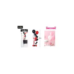 GENERICO - Set de globos con base negro y rojo 20pcs