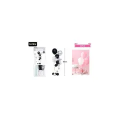 GENERICO - Set de globos con base negro y plateado 20pcs