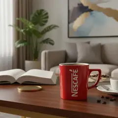 GENERICO - Set De 6 Tazas Nescafé Rojo 200cc Cerámica Rojo Taza De Ceramica Fina
