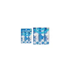 GENERICO - Set de globos y guirnalda con cortina azul plateado 15pcs