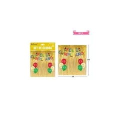 GENERICO - Set de globos con cortina y guirnalda de autos 9pcs