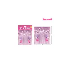 GENERICO - Set de globos con cortina y guirnalda de sirena 9pcs