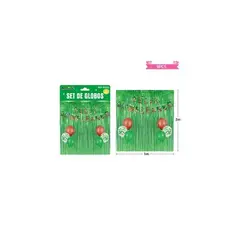 GENERICO - Set de globos con cortina y guirnalda de animales 9pcs