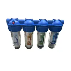 RIOVEO - Filtro Purificador De Agua Para Pozos 4 Etapas Color Azul