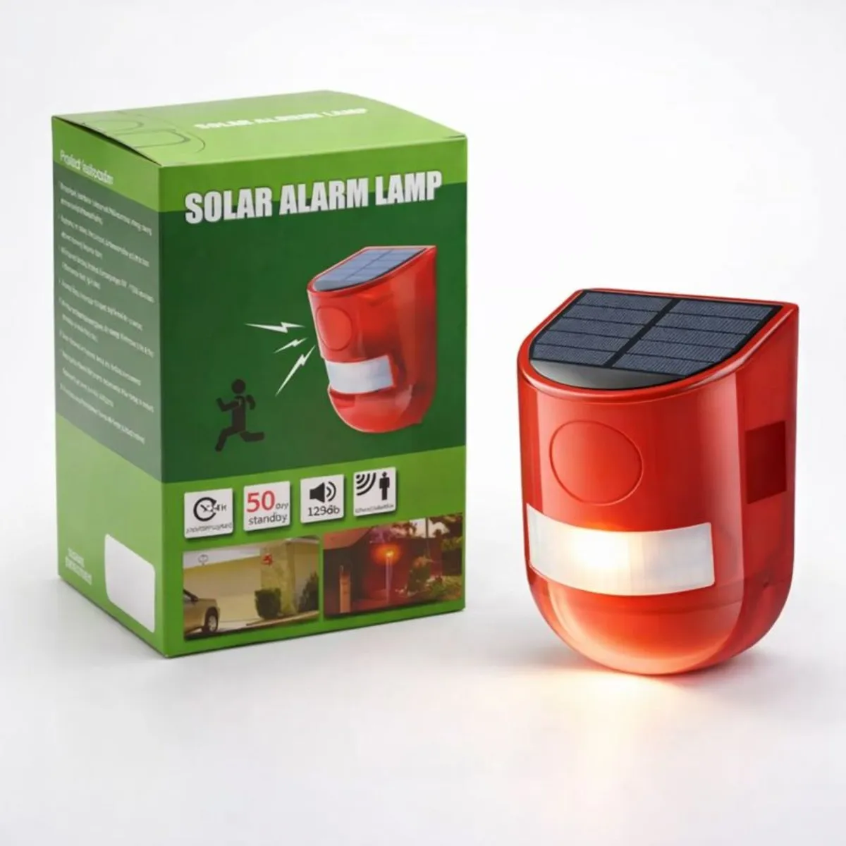 MOVI - Alarma Solar Exterior con Sensor de Movimiento para Protección Continua 129D- Resistente a la lluvia