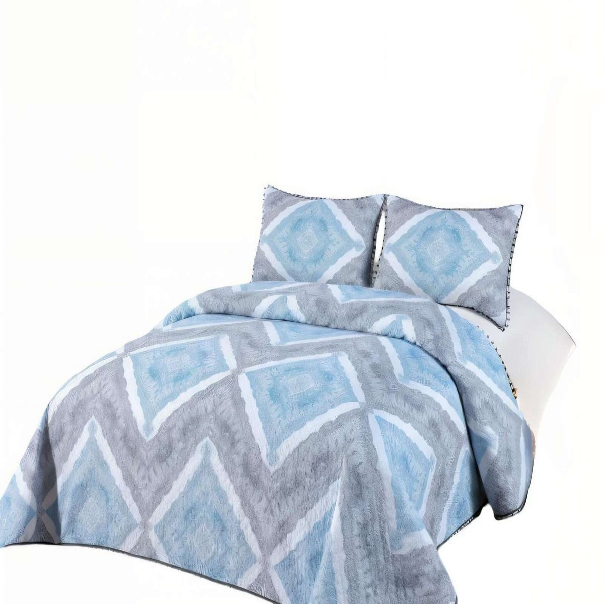 GENERICO - CUBRECAMA DE VERANO CON POMPON Y DISENO KING MULTICOLOR