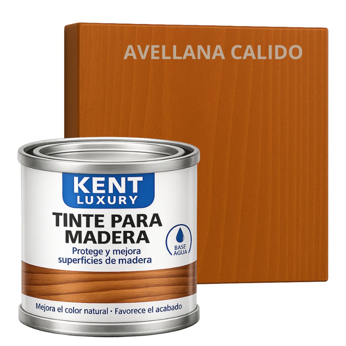 KENT - TINTE DE MADERA ORGANICO - EXTRACUBRIENTE BASE AGUA. - 450 G - AVELLANO