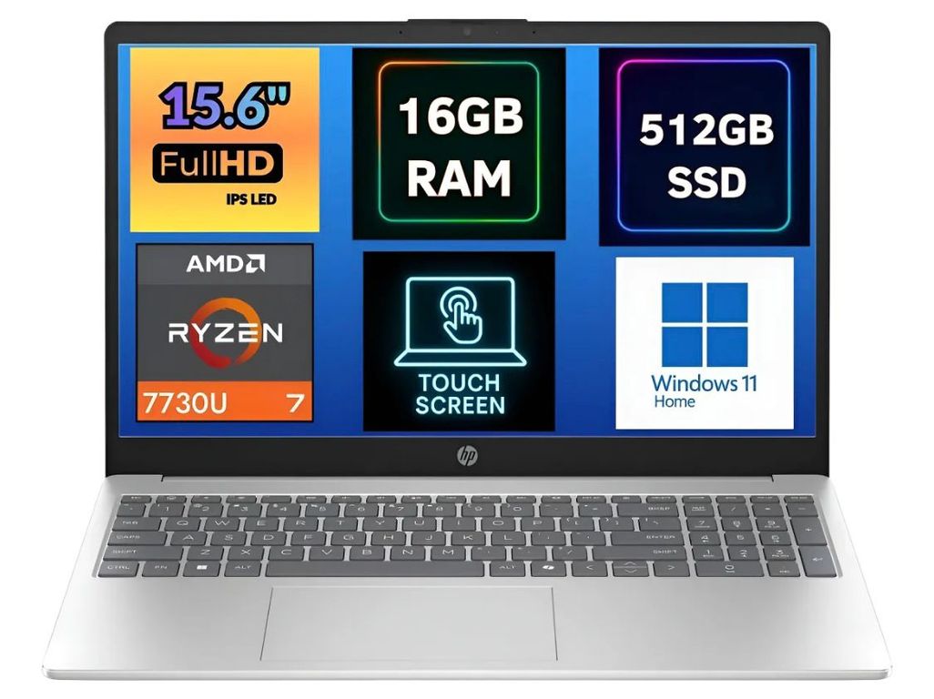 NEW LAPTOP 15.6 PANTALLA TACTIL FULL HD AMD RYZEN 7 7730U SSD 512GB 16GB WIN 11