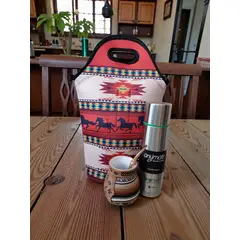 GENERICO - Set Mate Bolso Matero +Termo 500ml+Mate Ceramica 120ml + Bomilla