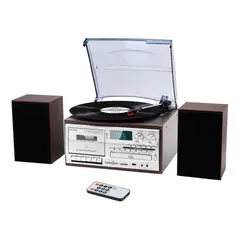 ESHOPANGIE - Tornamesa Bluetooth Con Cd Y Cassette + Parlantes Externos