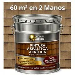 WORLD ACRYLIC - PINTURA - SELLO - IMPERMEABIZANTE - TEJAS ASFALTICA - TINETA 4G Beige arena