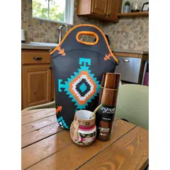 GENERICO - Set Mate Bolso Matero +Termo 500ml+Mate Ceramica 120ml + Bomilla
