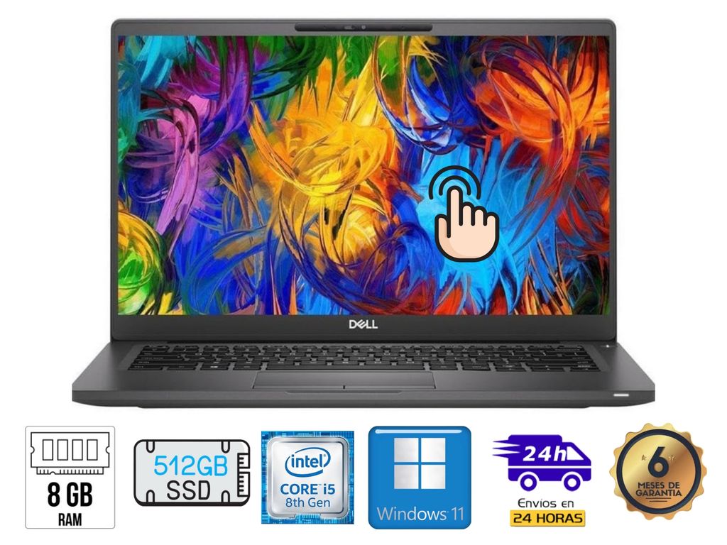 Latitude 5400 TOUCH 14" FHD i5-8665U 8GB Ram 512GB SSD Windows 11Pro Reacondicionado Grado A