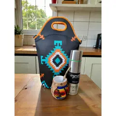 GENERICO - Set Mate Bolso Matero +Termo 500ml+Mate Ceramica 120ml + Bomilla