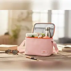 GENERICO - Lonchera rosa Térmica Diseño Minimalista con Correa Ajustable