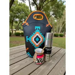 GENERICO - Set Mate Bolso Matero +Termo 500ml+Mate Ceramica 120ml + Bomilla