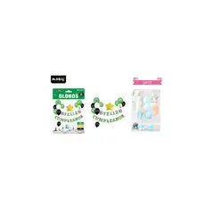 GENERICO - Set de globos látex y guirnalda con fútbol 20pcs