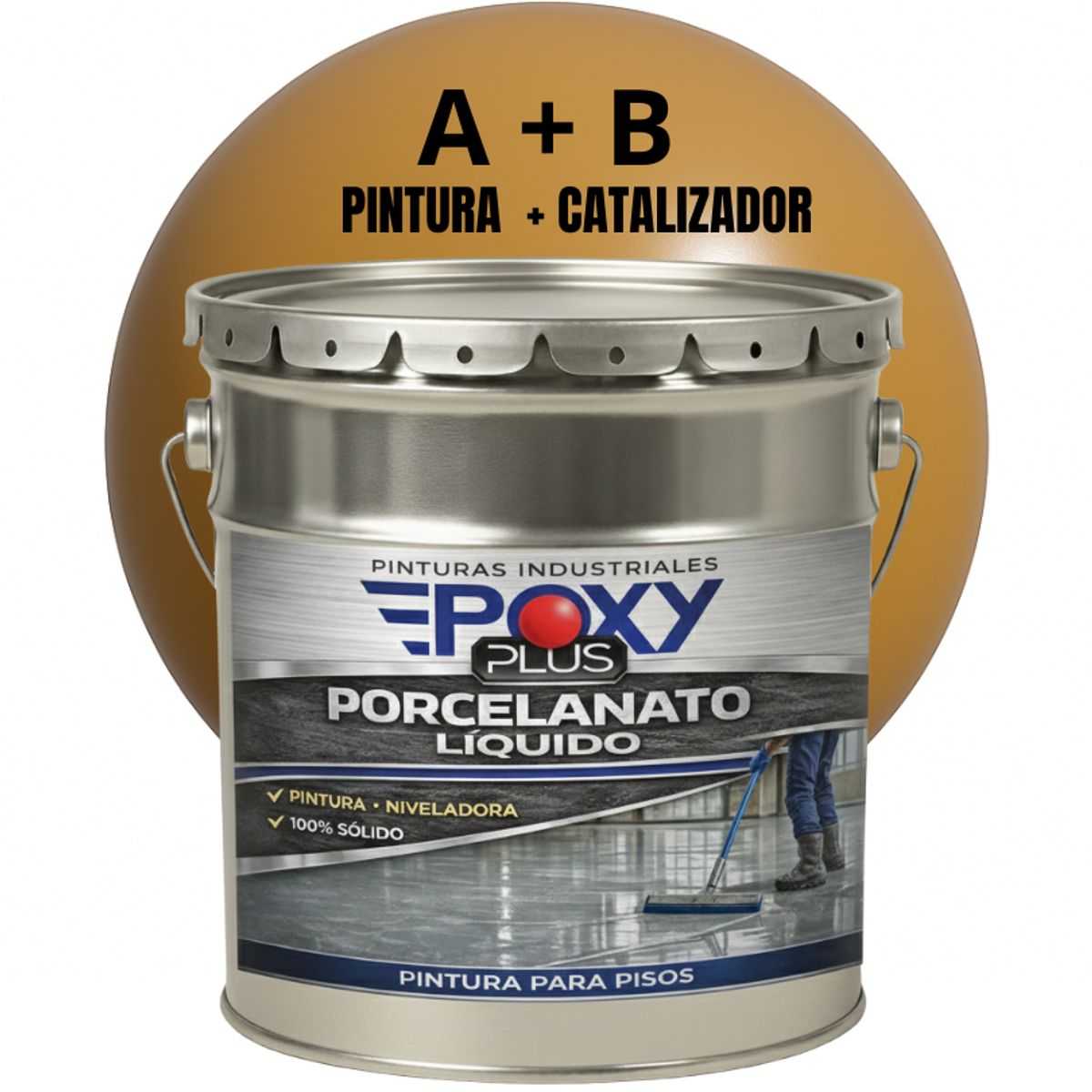 EPOXY - PORCELANATO LIQUIDO PREMIUM - KIT TINETA 19 KILOS - BEIGE PARDO RAL 1011