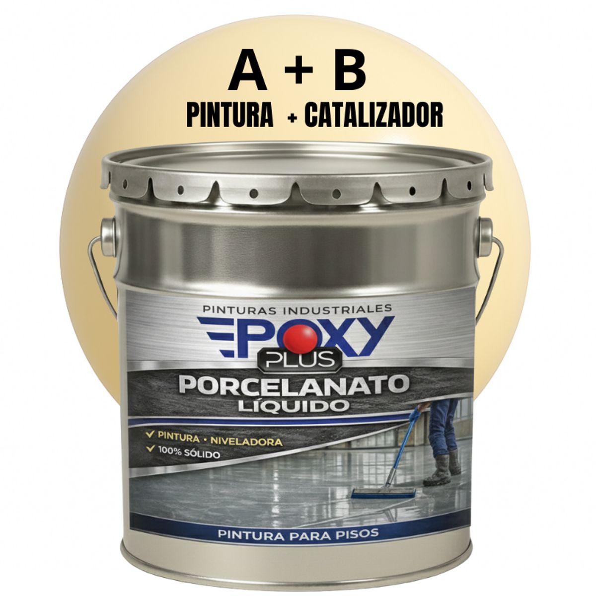 EPOXY - PORCELANATO LIQUIDO PREMIUM - KIT TINETA 19 KILOS - MARFIL CLARO RAL 1015