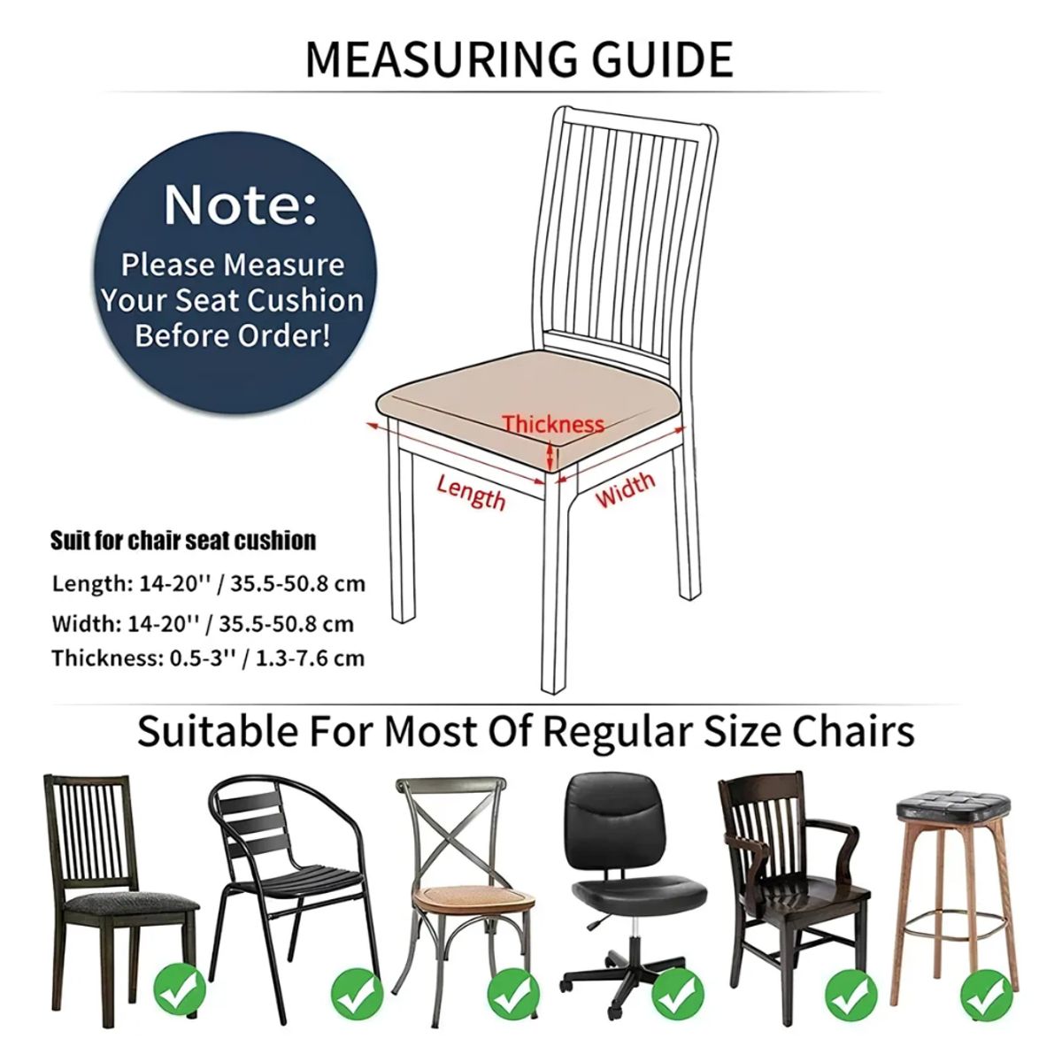 OKAY - Set De 6 Funda De Asiento Para Silla De Comedor